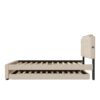 Queen Size Upholstered Platform Bed With Twin Size Trundle And 2 Sets Of USB Ports On Each Side - Beige - Image 10