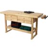 Workbench With 4 Drawers Wooden Workbench For Garage Workshop And Home - Natural - Image 10