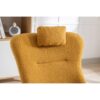 35.5" Rocking Chair With Pocket, Soft Teddy Fabric Rocking Chair For Nursery, Comfy Wingback Glider Rocker With Safe Solid Wood Base For Living Room Bedroom Balcony - Turmeric - Image 18