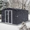 10'x12' Garden Sheds Outdoor Storage Sheds - Dark Gray - Image 4
