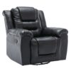 360° swivel And Rocking Home Theater Recliner Manual Recliner Chair With Wide Armrest For Living Room - Black - Image 9