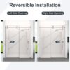 Frameless Single Sliding Shower Door With Bypass Design Clear Tempered Glass - Brushed Nickel - Image 11