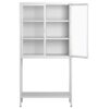 Heavy Duty Metal Storage Cabinet, Display Storage Cabinet With Glass Doors And 2 Adjustable Shelves, Tall Bookcase Modern Bookshelf Cabinet For Home Office, Living Room, Pantry - White - Image 16