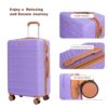 5 Piece Set (20"24"28 +A Travel Bag And A Toiletry Bag), Hard Case Spinner Wheels Luggage Sets With Tsa Lock Carry On Suitcase Luggage Durable Suitcase - Lilac - Image 4