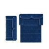 Queen Pull Out Sofa Bed, 3 In 1 Convertible Sleeper Sofa With Side Storage Multifunctional Velvet Loveseat Bed For Living Room - Blue - Image 12