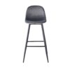 Bar Stools (Set of 2) Velvet Barstool Modern Counter Bar Height Chair With Back, Sturdy Metal Legs & Footrests, Island Stool For Kitchen Bar - Dark Gray - Image 7