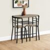 3 Pieces Dining Table Set, Small, Contemporary & Modern - Taupe - Image 3