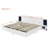 King Size Floating Platform Bed, With LED Lights, Bedside Nightstand - White - Image 14