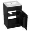 20" Bathroom Vanity With Sink, Freestanding Cabinet With Door Shelf And Adjustable Shelf, And Ceramic Construction - Black - Image 16