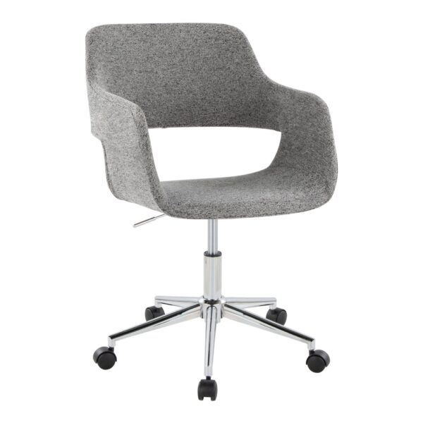 Margarite - Contemporary, Task Chair - Chrome / Gray