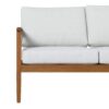 Contemporary Cushioned Eucalyptus Wood Patio Loveseat - Brown - Image 4