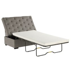 Convertible Ottoman Sleeper With Memory Mattress - Gray - Gray