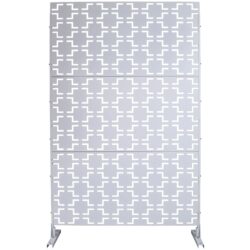 Outdoor & Indoor Privacy Screen Metal Privacy Screen, Freestanding Decorative Privacy Screen For Deck Balcony, Privacy Fence Panels - White