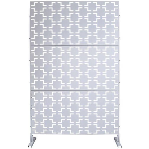 Outdoor & Indoor Privacy Screen Metal Privacy Screen, Freestanding Decorative Privacy Screen For Deck Balcony, Privacy Fence Panels - White