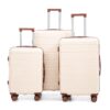 Set 3 Pieces 20" / 24" / 28" Abs Spinner Wheel Luggage, Matching Color, With Combination Lock - Beige - Image 23