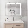 36" X 30" Medicine Cabinet With LED Vanity Mirror, Anti-Fog Recessed Or Surface Mount Bathroom Double Door Large Storage 3000K~6000K Bright Lighted Aluminum Storage Cabinet With Touch Switch - Silver - Image 7