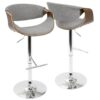 Curvo - Mid-Century Modern Adjustable Barstool With Swivel (Set of 2) - Gray - Image 2