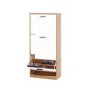 Freestanding Shoe Storage Cabinet With 3 Flip Drawers - White / Natural - Image 18