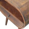 Large Circular Open Bedside Table - Brown - Image 5