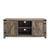 Farmhouse Barn Door TV Stand For TVs Up To 65" - Gray Wash - Image 2