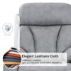 35.4" Electric Power Lift Recliner Chair, Fabric Recliner Chair, Home Theater Seating, Living Room Chair, Side Pocket, Remote Control - Light Gray - Image 10