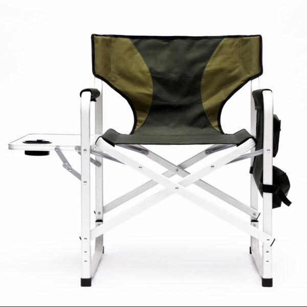 Padded Folding Outdoor Chair With Side Table And Storage Pockets, Lightweight Oversized Directors Chair For Indoor, Outdoor Camping, Picnics And Fishing - Green