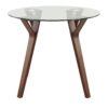 Folia - Mid-Century Modern Round Dinette Table - Walnut / Clear - Image 2