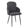 Dahlia - Contemporary Dining Chair (Set of 2) - Black - Fabric - Image 2