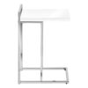 Accent Table, C - Shaped, Glossy Contemporary And Modern - White - Image 2