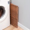 Laundry Hamper With Lid PE Rattan Powder Coating Frame Clothes Hampers With 2 Removable Bags, Wheels, 160L - Brown - Image 45
