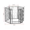6 Panels Heavy Duty Metal Playpen With Door, Dog Fence Pet Exercise Pen For Outdoor, Indoor - Black - Image 6
