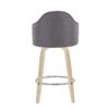 Ahoy - Mid-Century Modern Fixed Height Counter Stool With Natural Legs / Round Chrome Footrest (Set of 2) - Gray - Image 5