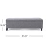 Contemporary Storage Ottoman Bench With Polyester Upholstery - Gray - Image 5