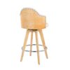 Ahoy - Contemporary Fixed Height Counter Stool With Swivel With Round Footrest (Set of 2) - Natural / Cream - Image 4