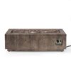 Outdoor 48" Rectangular Iron Propane Fire Pit With 50, 000 Btu - Brown Wood Pattern - Image 2