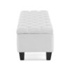 Contemporary Button Tufted Diamond Stitched Storage Ottoman - White - Image 5