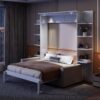 Queen Size Murphy Wall Bed With Sofa, Space Saving - White - Image 14