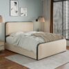 Modern Metal Bed Frame With Curved Upholstered Headboard And Footboard Bed With 4 Storage Drawers, Heavy Duty Metal Slats, King Size - Beige - Image 3