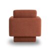 360° Modern Swivel Accent Chair Round Armchair, Thick Padded Single Lounge Sofa Upholstered Comfy - Brick Red - Image 3