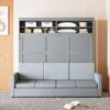 Queen Size Murphy Wall Bed With Sofa - Gray - Image 19