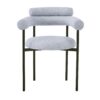 Modern Upholstered Armchair Dining Chairs With Metal Legs (Set of 2) - Gray - Image 6