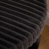 Upholstered Round Ottoman Coffee Table Foot Rest With Metal Legs And Wooden Open Storage Shelf - Charcoal - Image 7