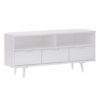 Mid-Century Modern Minimalist 3 Drawer Corner TV Stand For TVs Up To 58 - White - Image 2