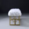 Bagley II - Bench Faux Fur - White / Gold - Image 7