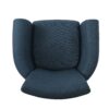 Elegant Fabric Club Chair With Nailhead Trim And Birch Wood Legs - Navy Blue - Image 7