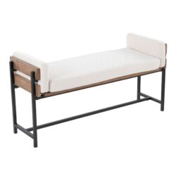 Kari - Farmhouse Bench - Black / Brown / Cream