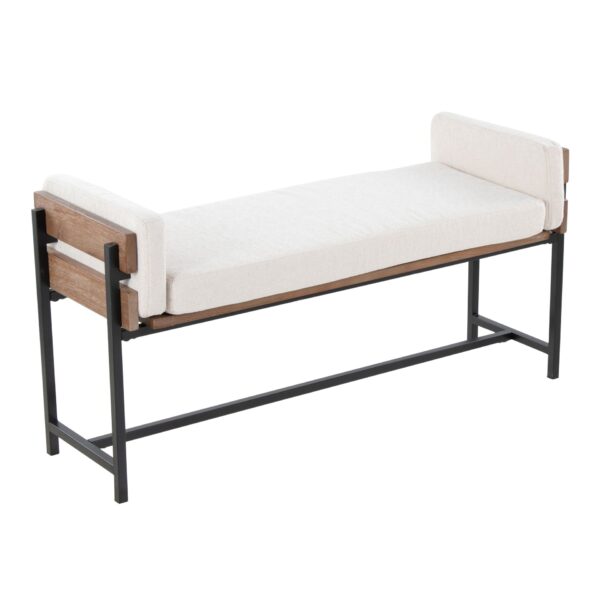 Kari - Farmhouse Bench - Black / Brown / Cream