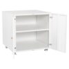 Metal Printer Stand With Storage Mobile Printer Tables For Small Spaces With Door Adjustable Shelf File Cabinet On Wheels For Home Office - White - Image 20