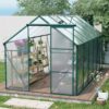 6X12 Ft Polycarbonate Greenhouse Raised Base And Anchor Aluminum Heavy Duty Walk-In Greenhouses For Outdoor Backyard In All Season - Green - Image 10