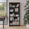 Essex - High 5 Shelf Bookcase - Black, Whiskey - Image 6